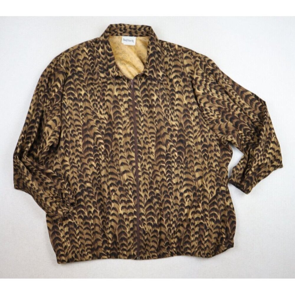 WOMEN'S BROWN FEATHER PRINT JACKET - BONWORTH - SIZE PL